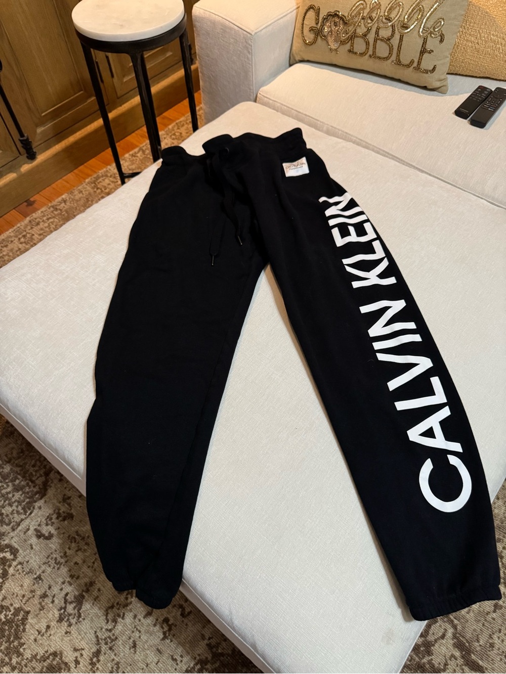 Calvin Klein Black Jogger Sweatpants with White Logo